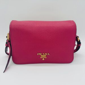 Prada roze crossbody camera tas in kalfsleer