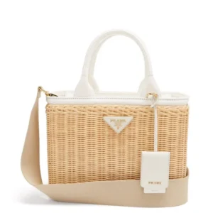 Prada wicker basket bag rieten crossbody tas