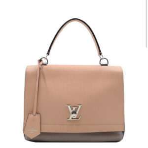 Louis Vuitton Lock Me leren handtas in nude kalfsleer