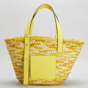 Loewe rieten strandtas Paula Ibiza geel