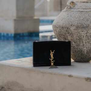 Saint Laurent kate tas suede zwart