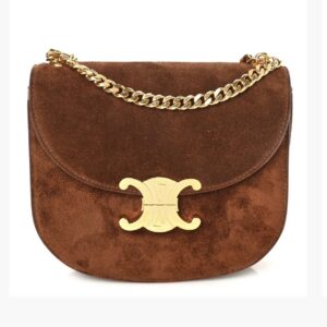 Celine besace triomphe bag brown suede