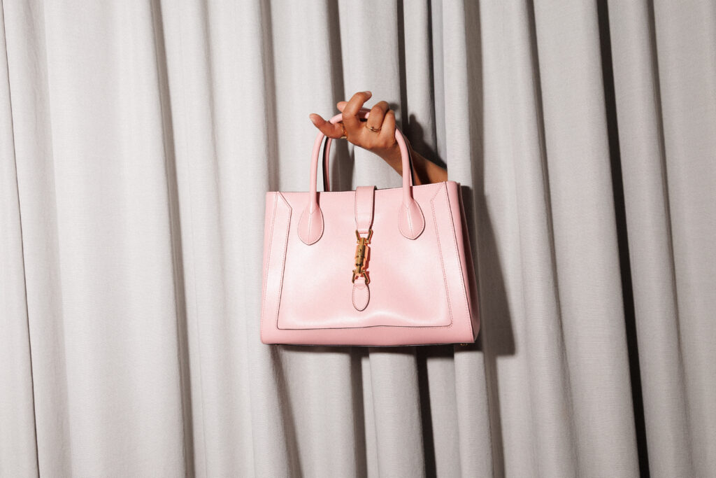 Gucci jackie handbag pink leather